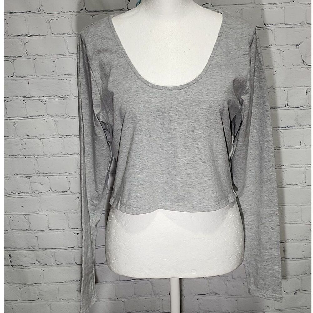 bp cropped cotton long sleeve shirt